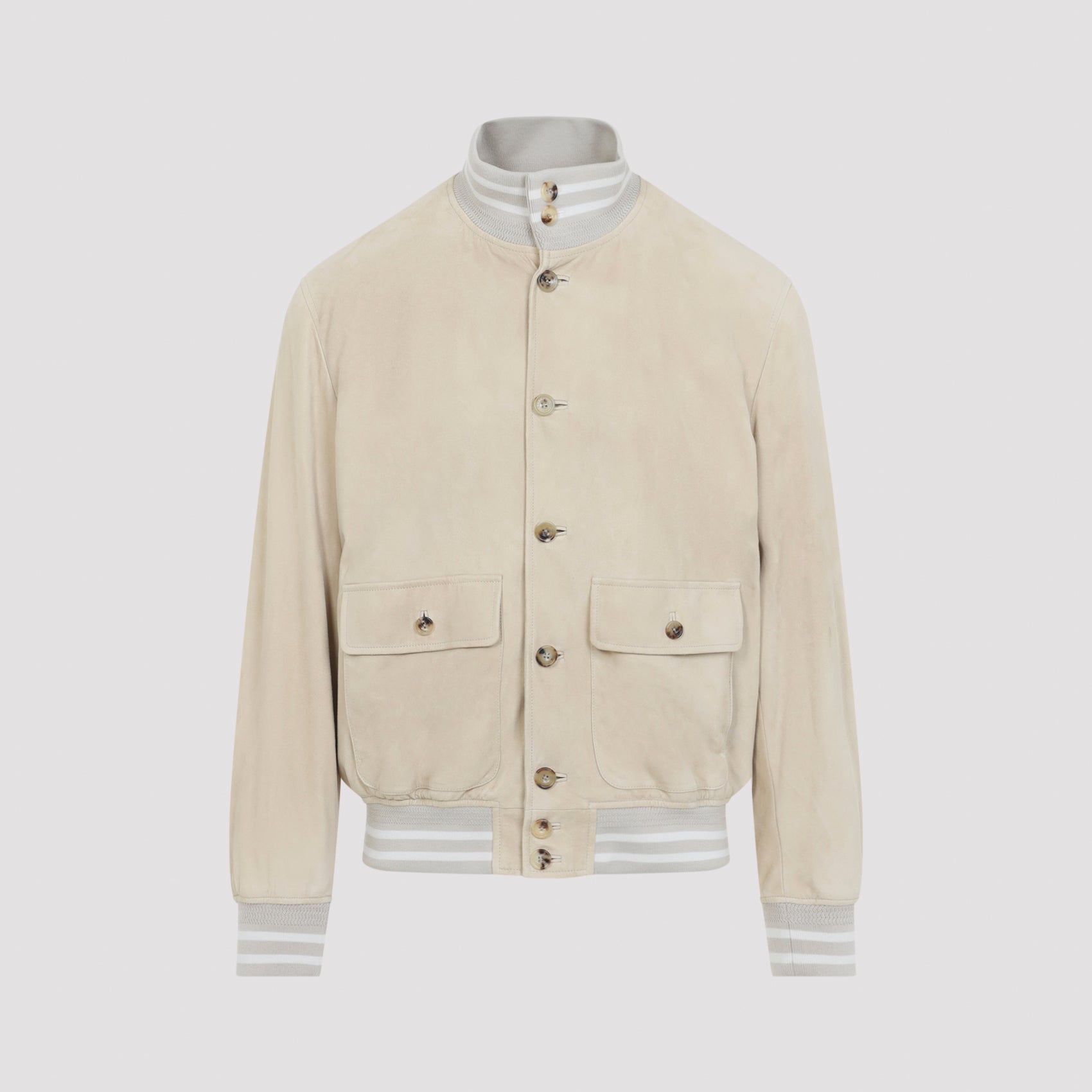 Men's Lambskin Suede Bomber Jacket