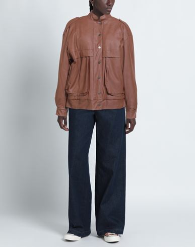 Woman Jacket Tan Size 4 Polyester, Polyurethane
