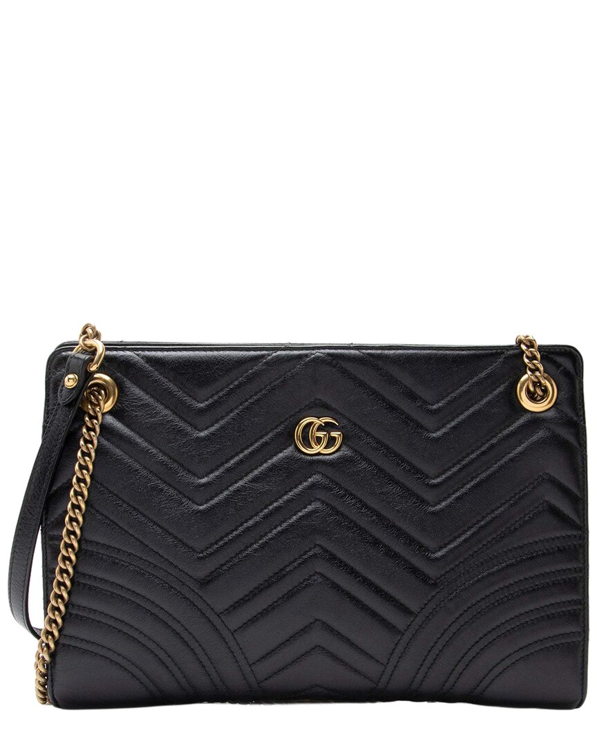 Matelassé Leather GG Marmont Medium Slim Open Shoulder Bag (Authentic  Pre-Loved)