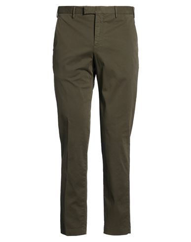 Man Pants Dark green Size 36 Cotton, Elastane