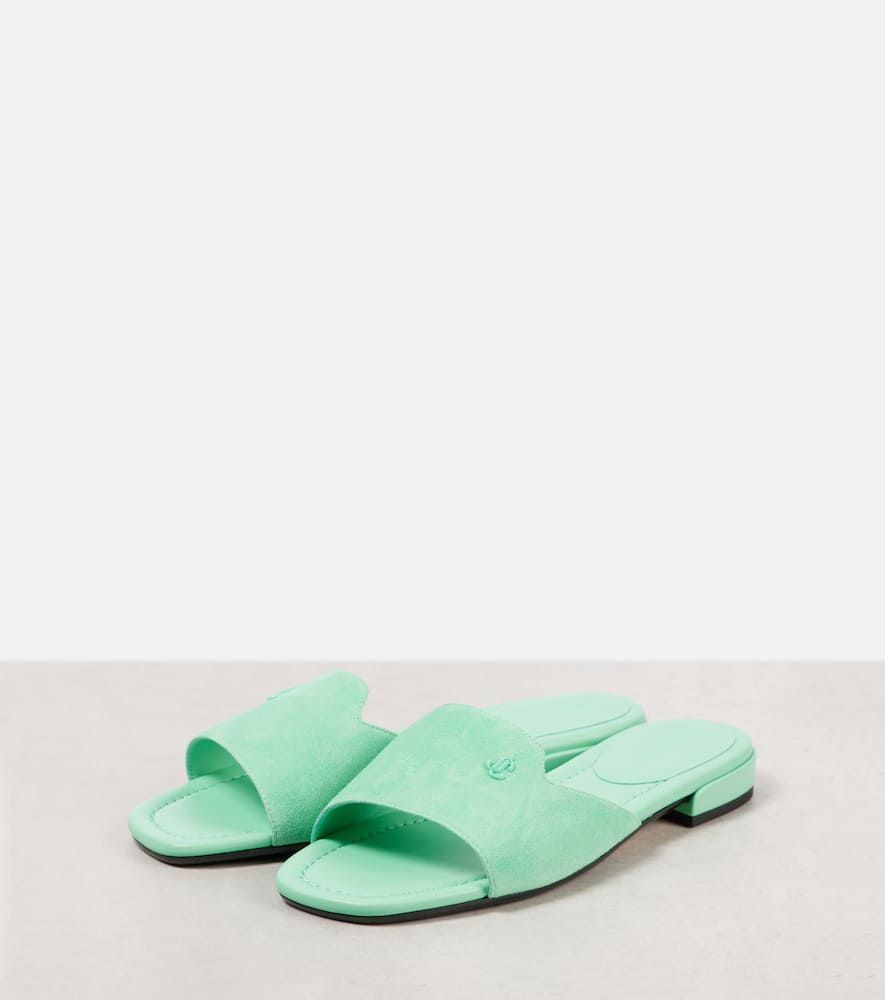 Logo suede slides