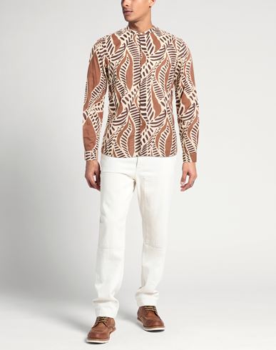 Man Shirt Brown Size S Cotton