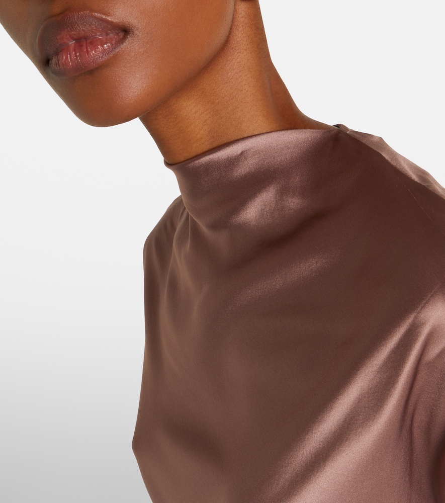 Draped silk satin top