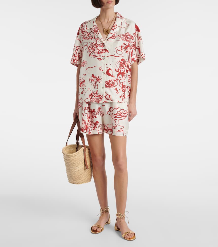 Pragua printed silk twill shirt
