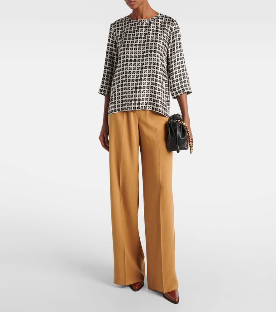 Ribes checked silk top