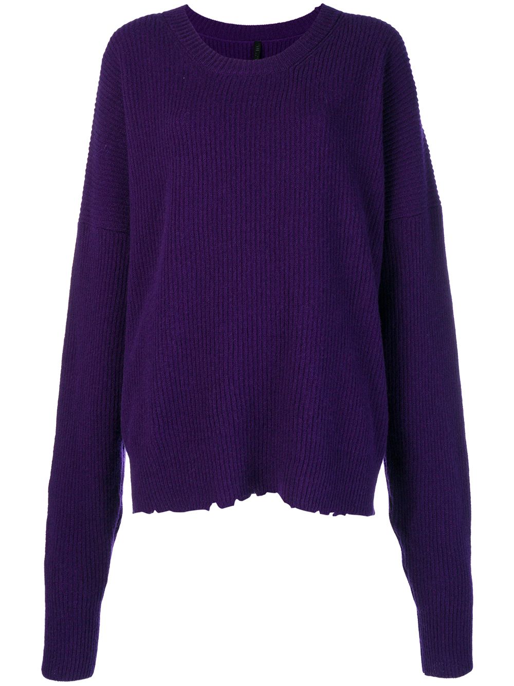 Oversized distressed crew-neck sweater - Purple