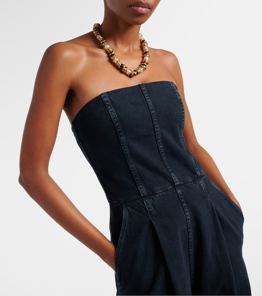 Agyness denim bustier jumpsuit