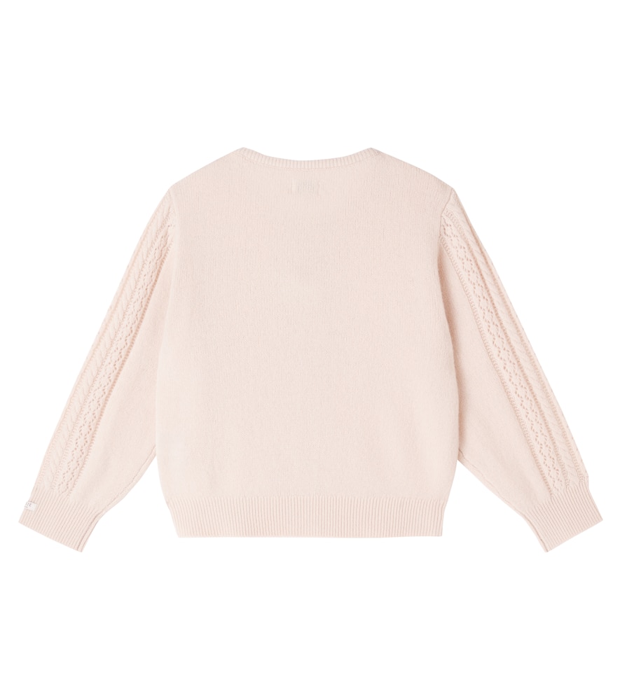 Cable-knit wool cardigan