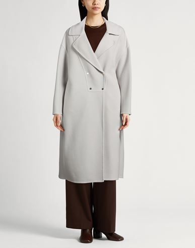 Resort Woman Coat Light grey Size 4 Virgin Wool, Polyamide