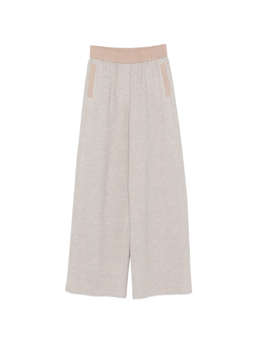 Elasticated Waistband Track Pants — Beige