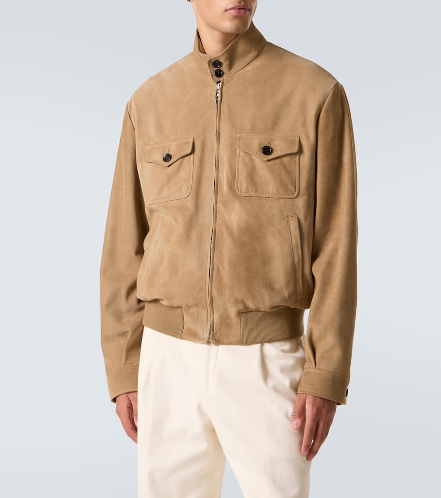 Suede bomber jacket