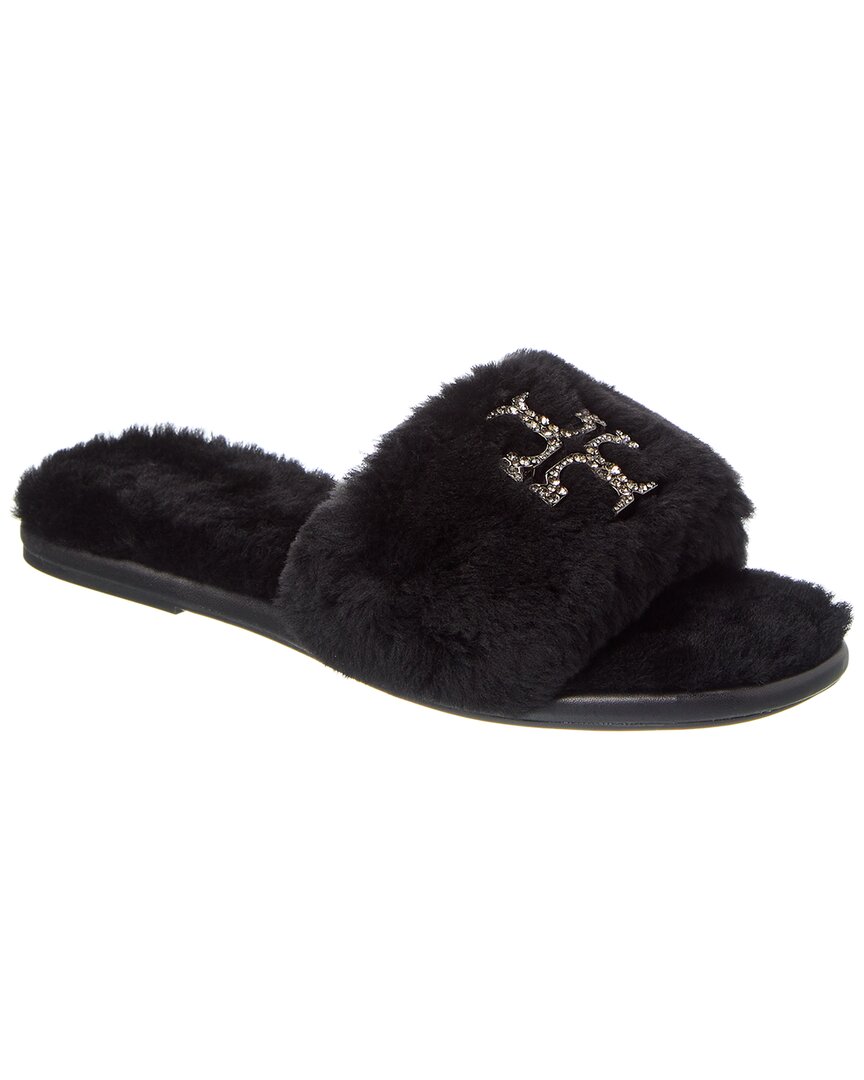Tory Burch Everly Jeweled Shearling Slide