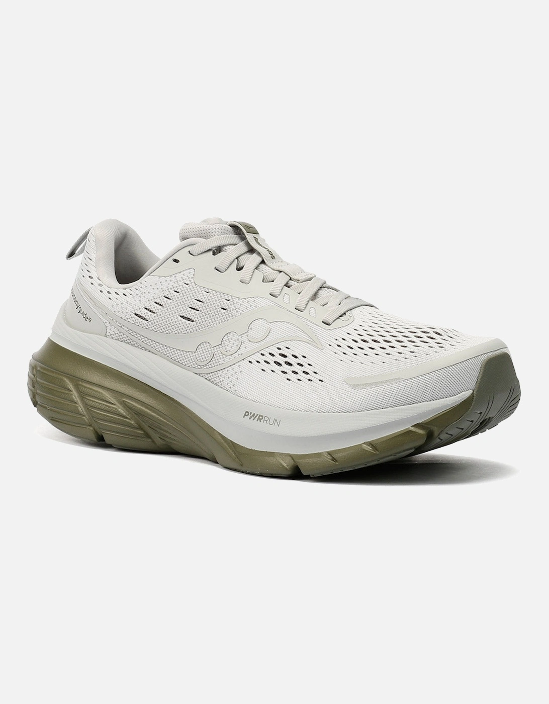 Men's Saucony Guide 18 Men's White/Olive Trainers - Size: 10