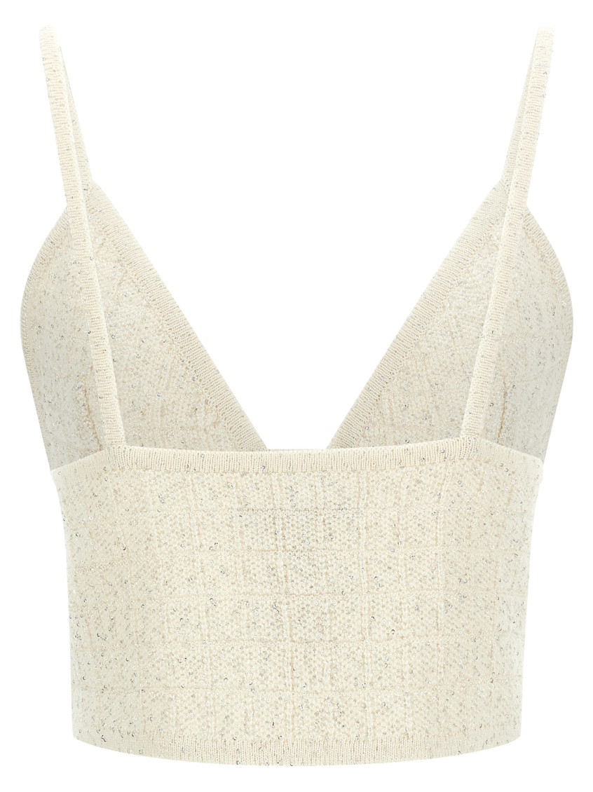 Sequin Top Tops White