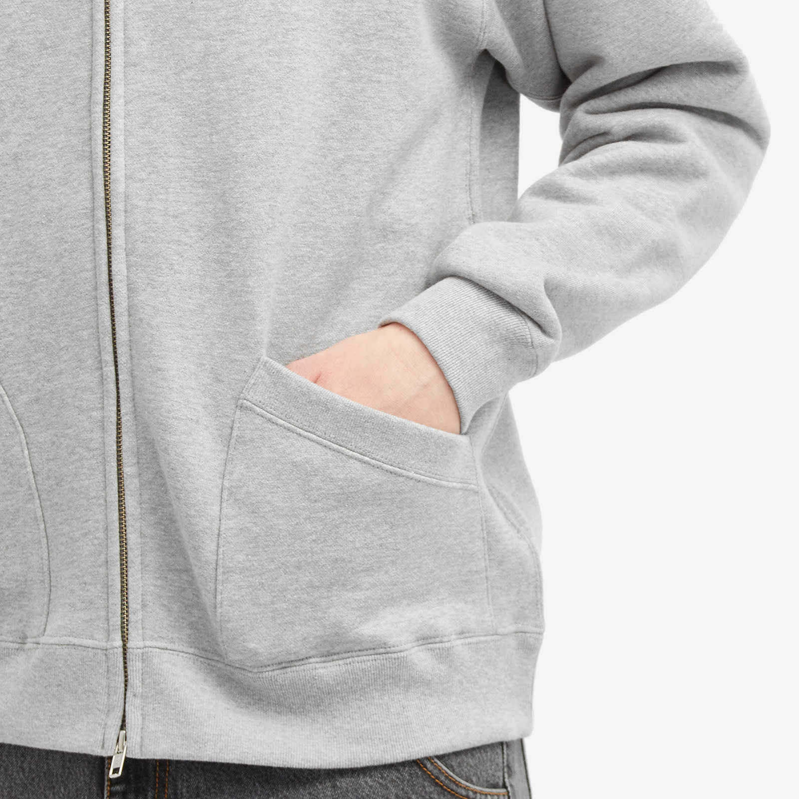 Men's Jersey Zip Bomber Jacket in Grey