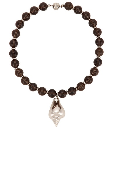 Julietta Eos Necklace in Brown & Silver - Brown. a