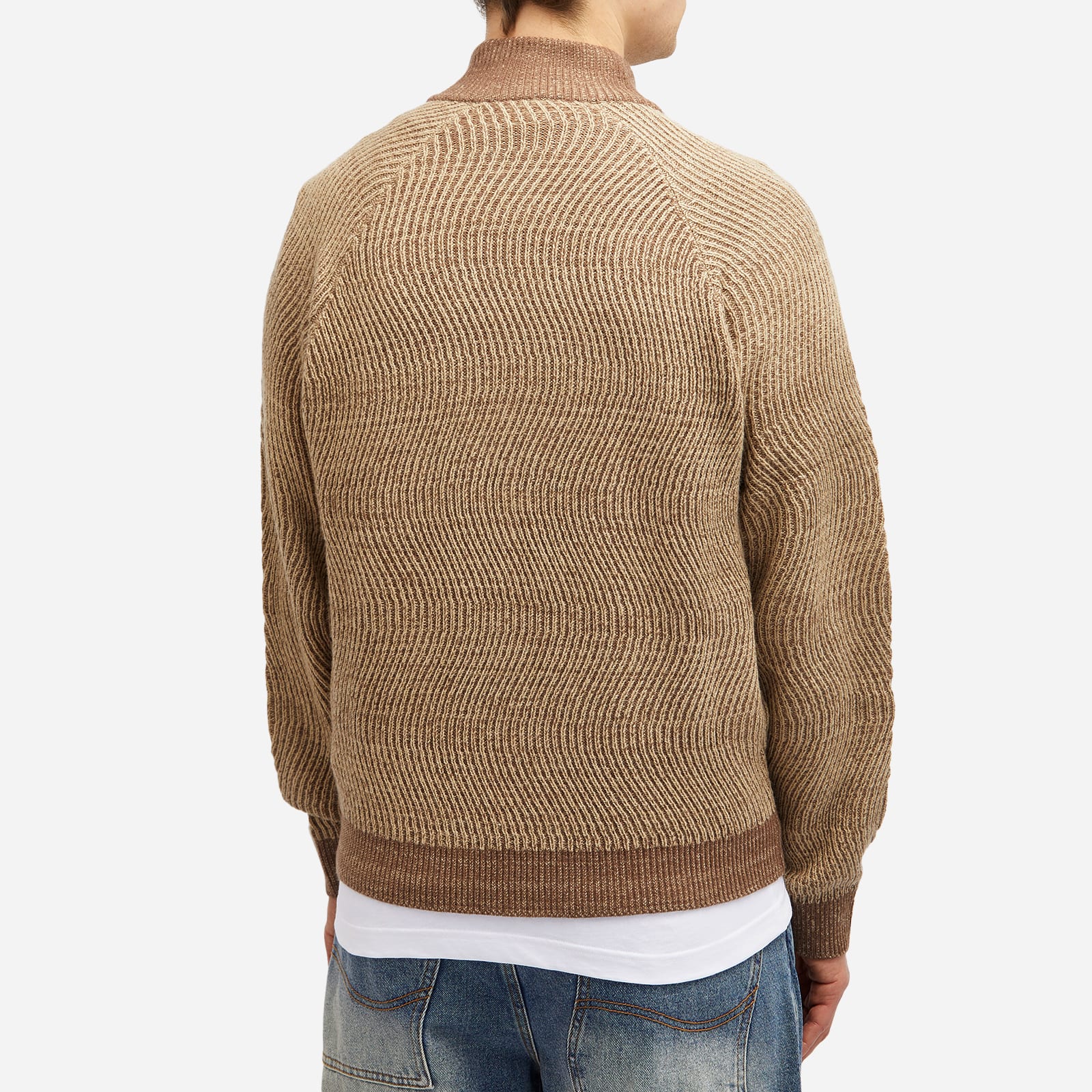 Men's Double Zip Knit in Camel