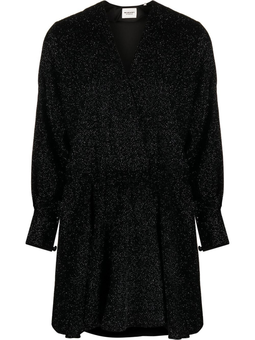 Black Alexande velvet mini dress