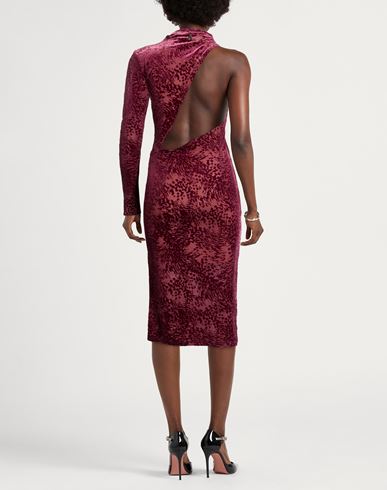 Woman Midi dress Burgundy Size 0 Polyester, Polyamide, Elastane