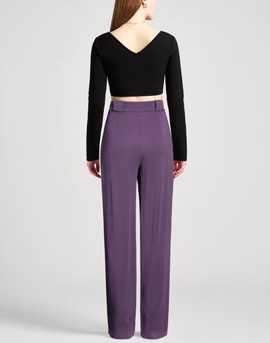 Woman Pants Purple Size 4 Viscose, Elastane