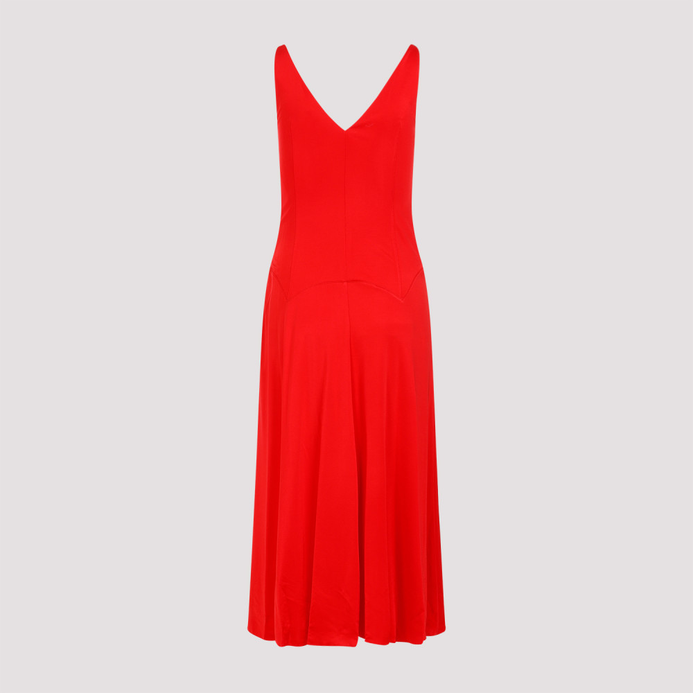 Pleated A-line Midi Dress