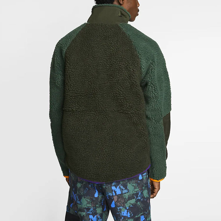Unisex Sportswear Stand Collar Jacket Green