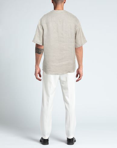 Man Shirt Light grey Size 38 Linen