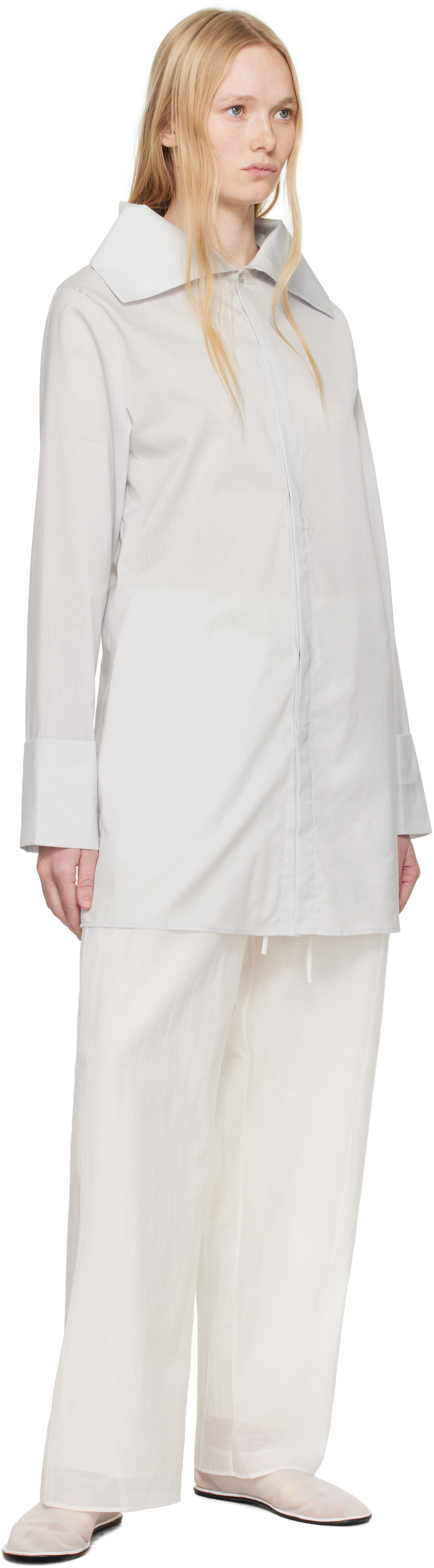 Ruohan Gray Water Color Tinos Long Sleeve Shirt