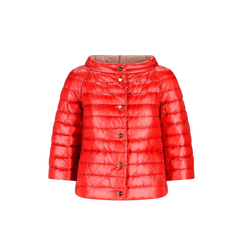 Quilted Goose Down Down Jacket — Red