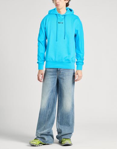 Man Sweatshirt Azure Size M Cotton