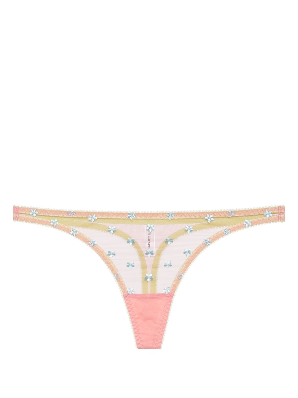 Jaime embroidered-design thong - Pink