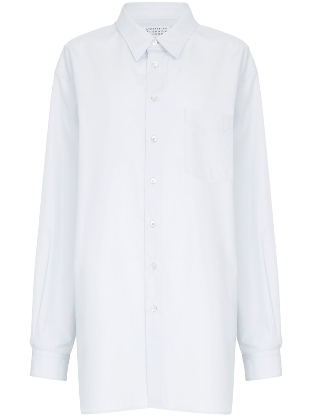 Long-length cotton shirt - White