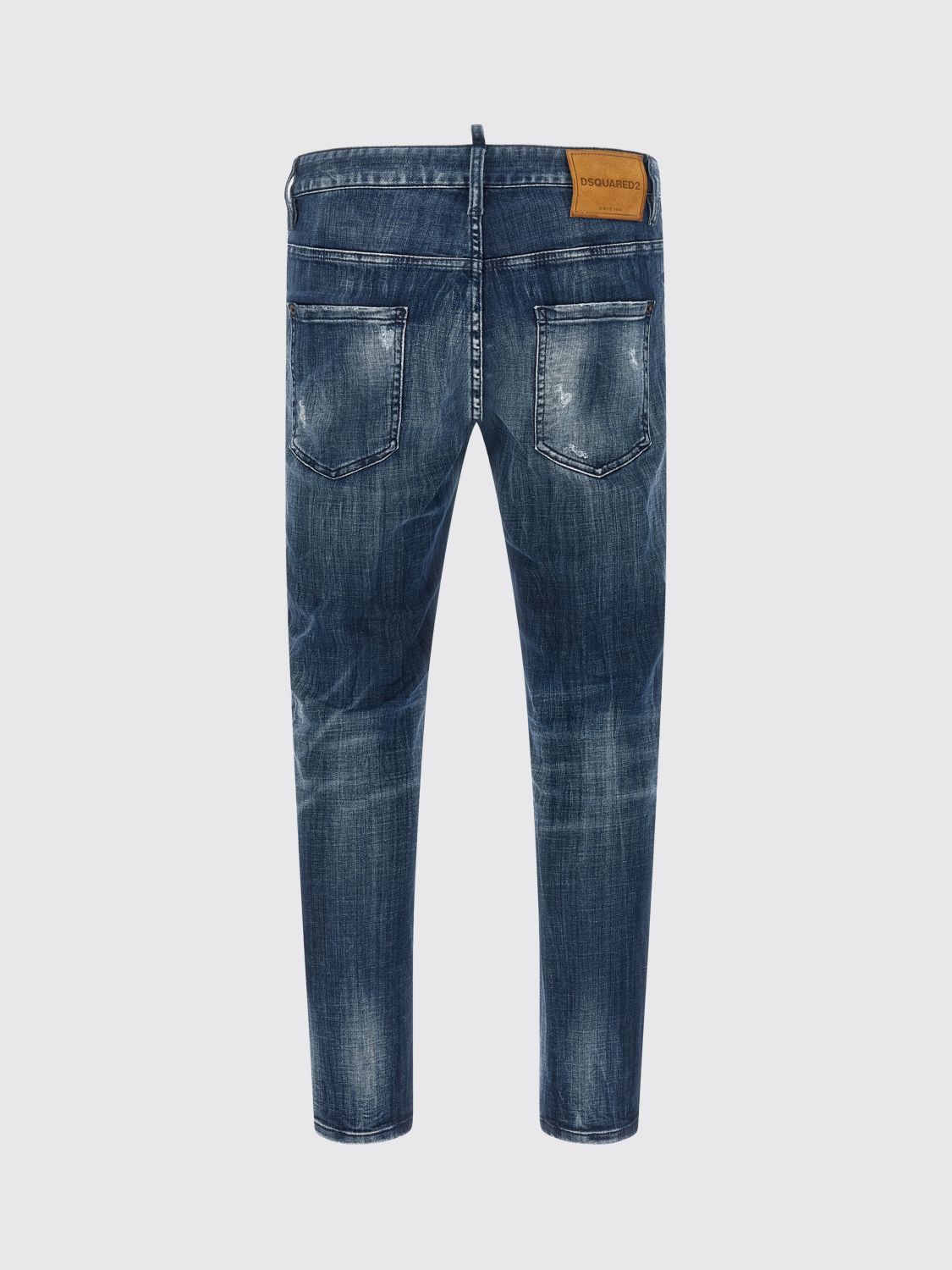 Skater Slim Fit Jeans in Distressed Stretch Denim