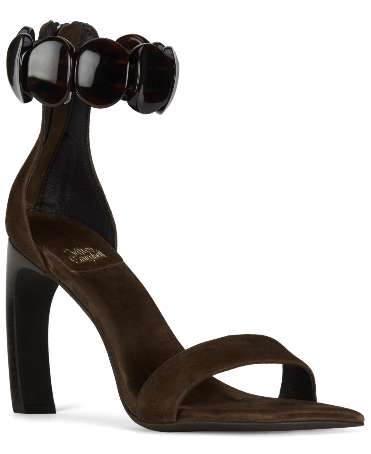 Women's Palia Embellished Banana Heel Dress Sandals - Brown Suede Combo
