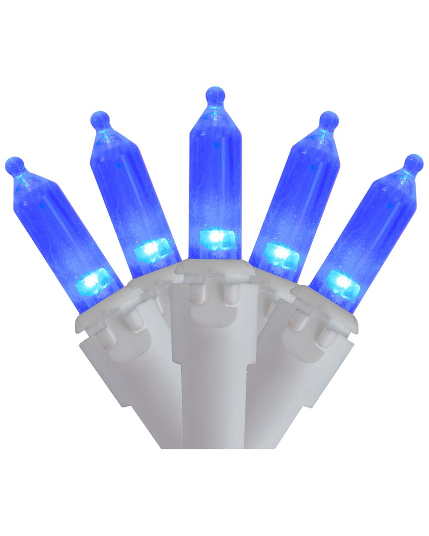 Northlight 100 Blue LED Mini Christmas Lights - 33ft White Wire
