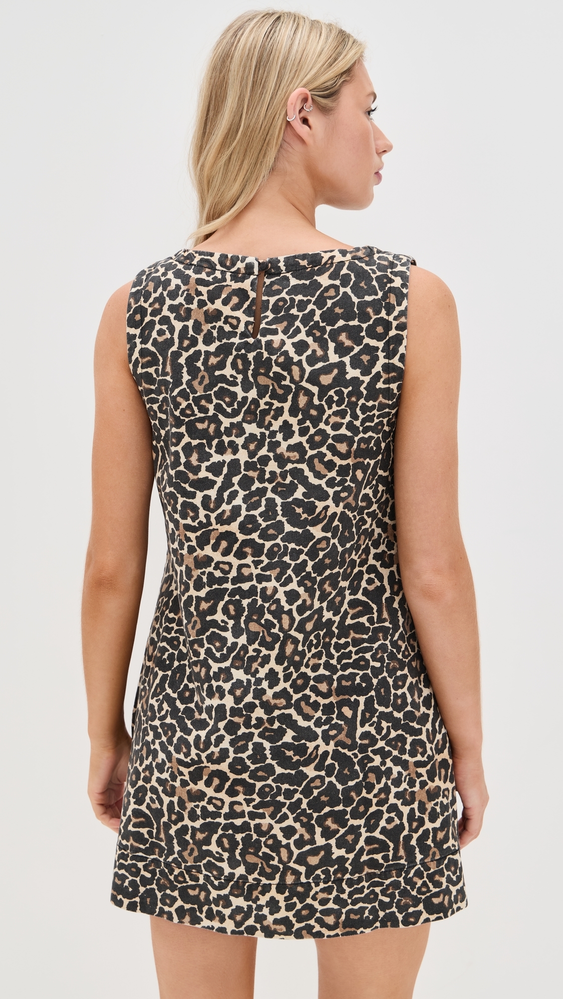 Zia Denim Mini Dress Leopard