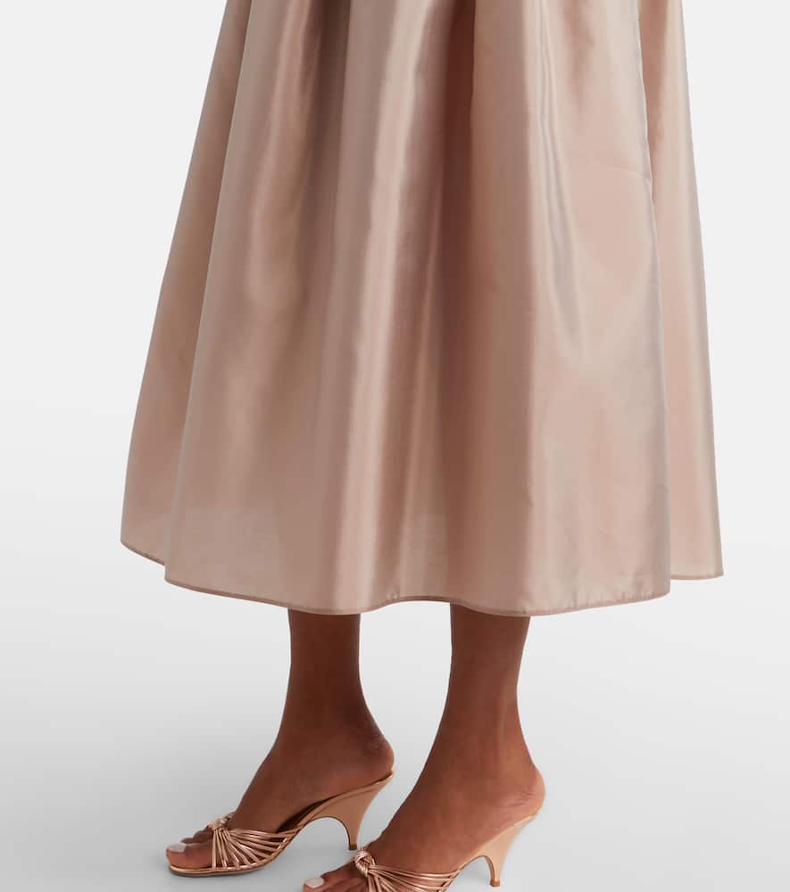 Effetto pleated taffeta midi skirt