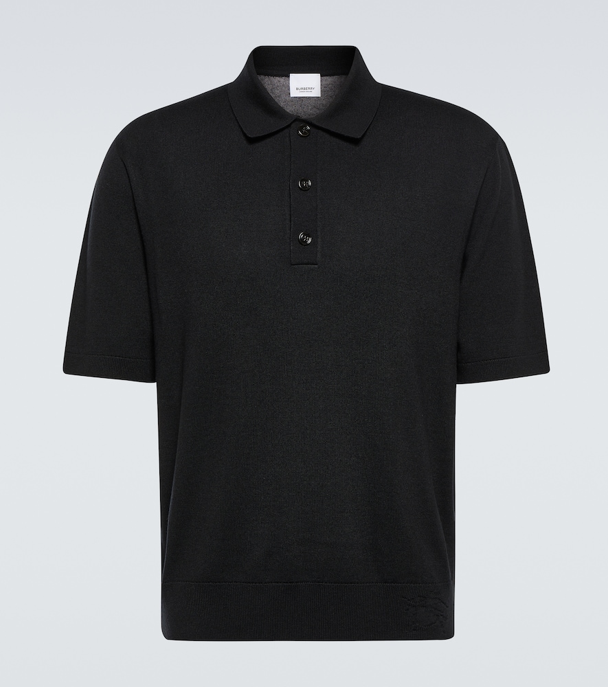 Wool and silk polo top