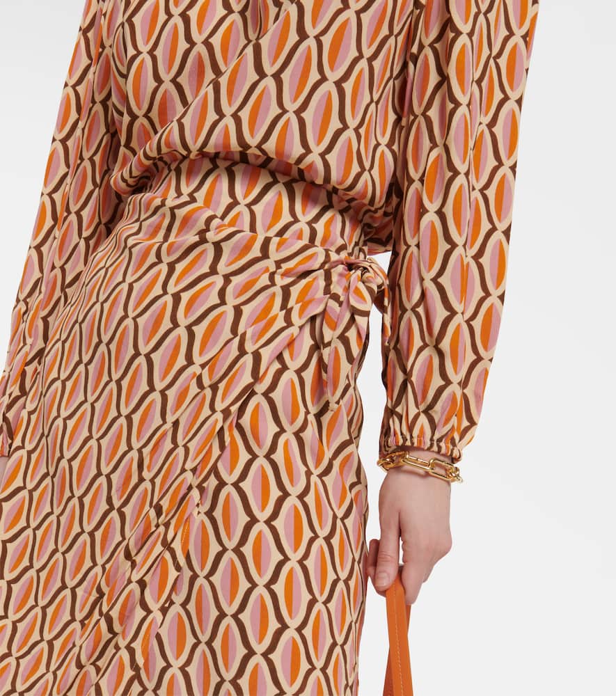 Alisha printed crêpe wrap skirt