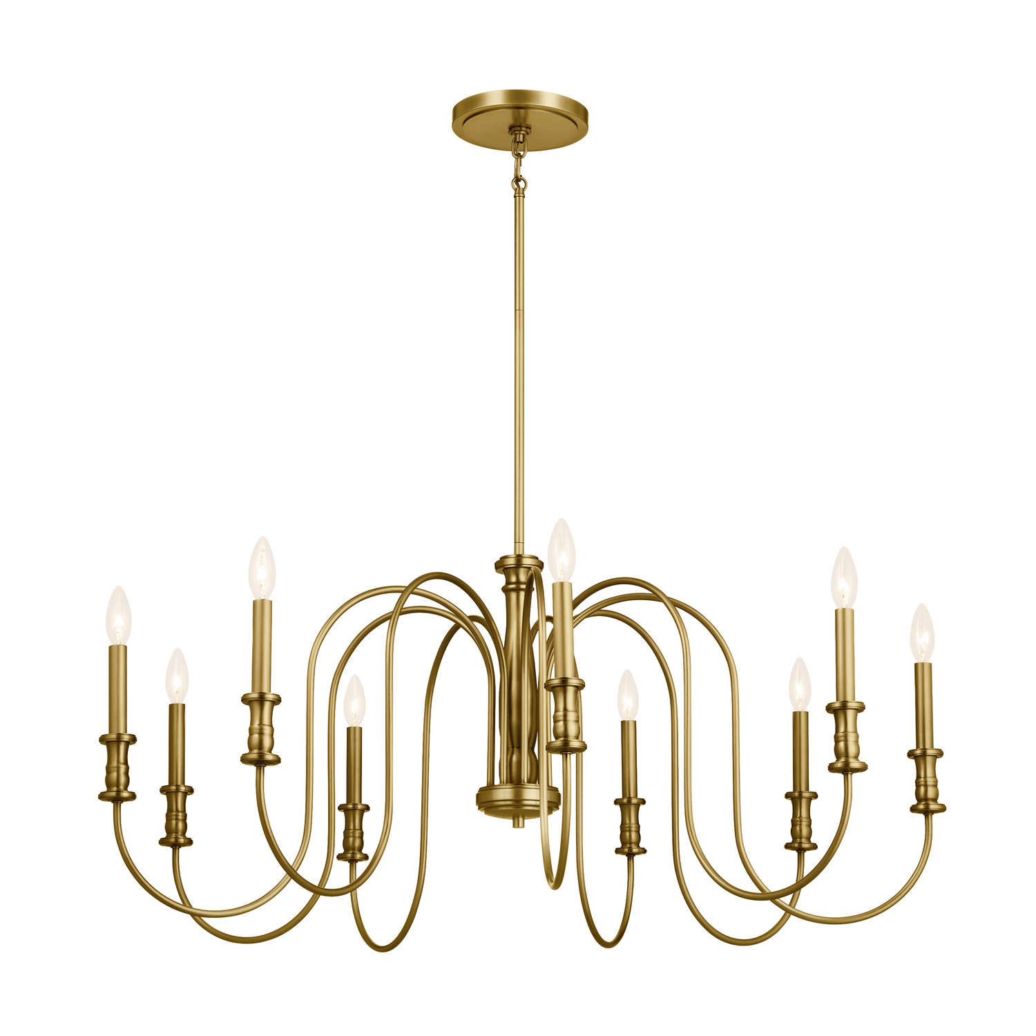 Karthe 9-Light Transitional Chandelier in Natural Bra