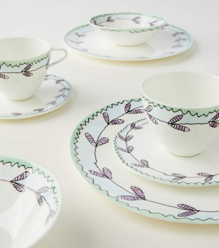 Blossom Milk porcelain breakfast set