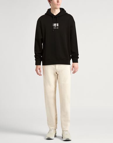 Man Sweatshirt Black Size M Cotton