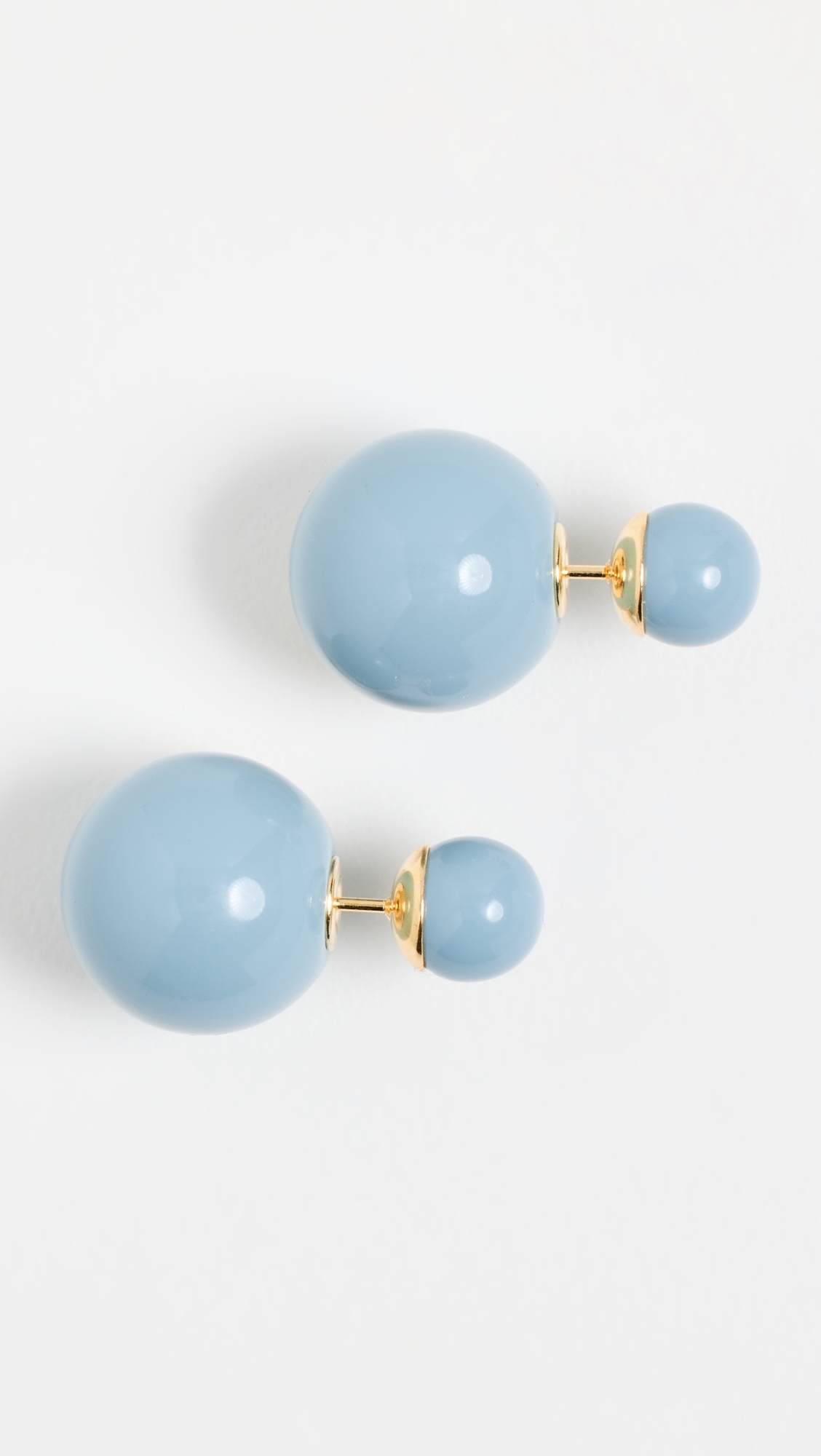 Double Ball Earrings French Blue Blue One Size