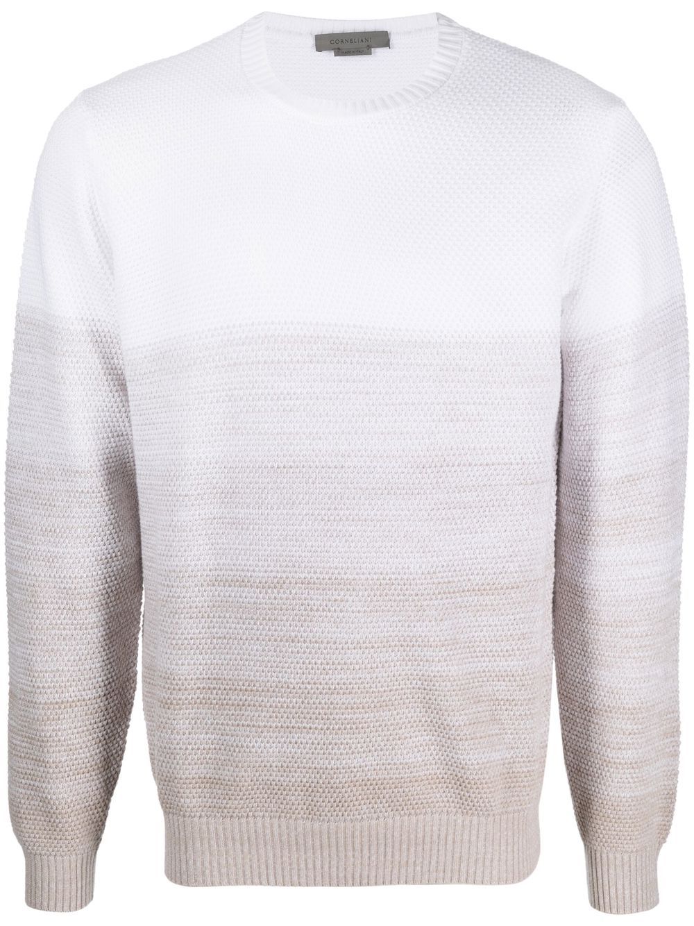 Gradient-effect knitted jumper - White