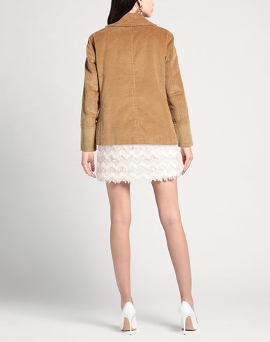Woman Coat Camel Size 8 Cotton