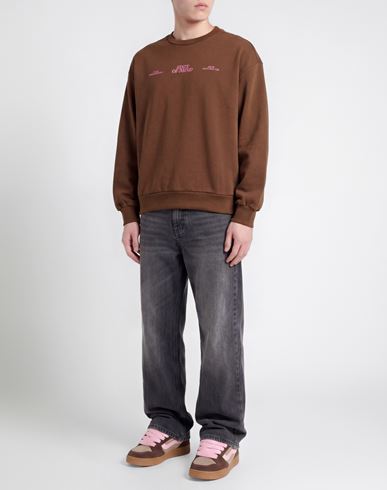 Man Sweatshirt Chocolate brown Size XL Cotton
