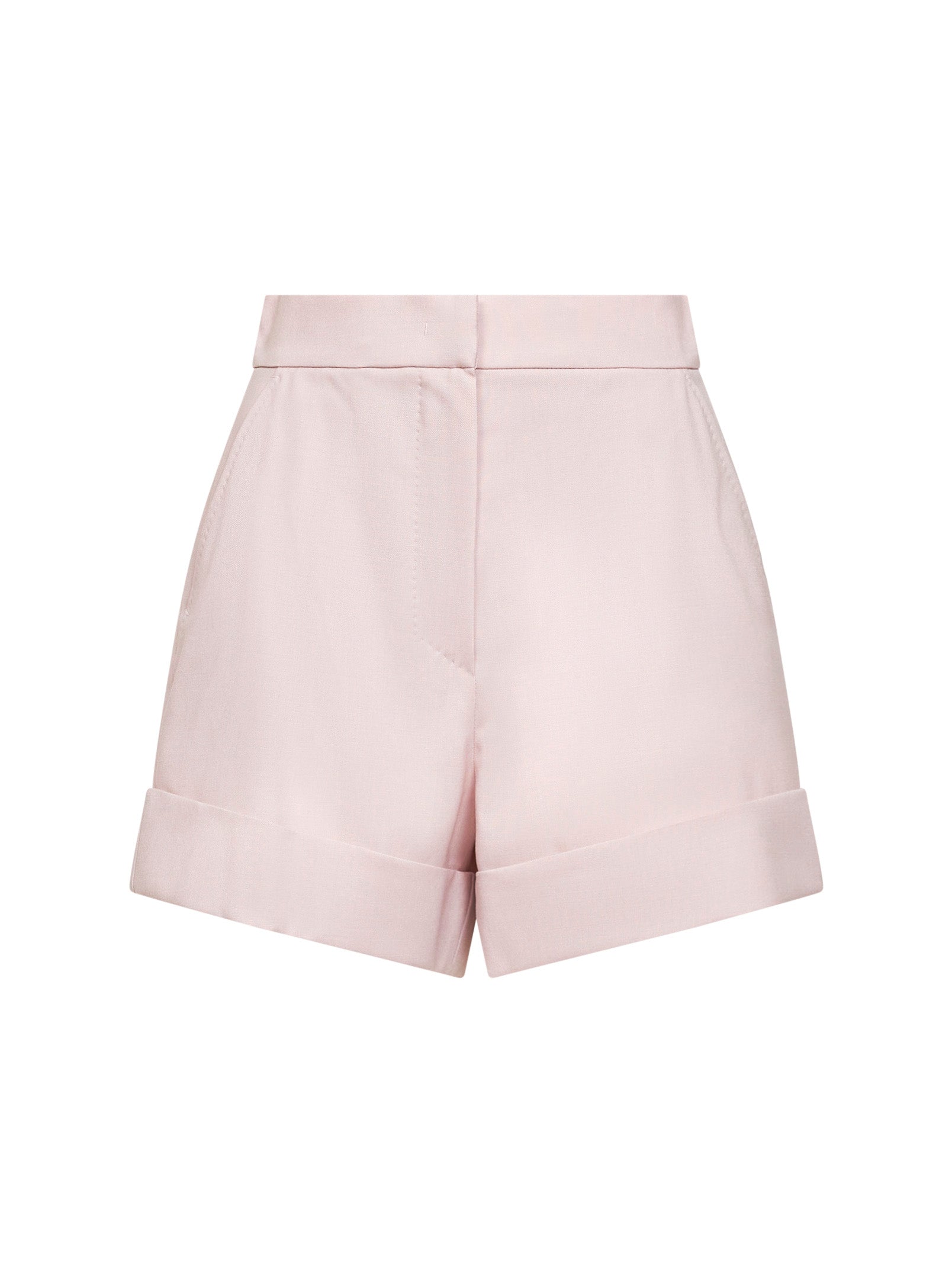 Wool Canvas Bermuda Shorts — Pink