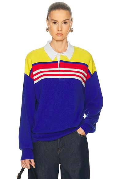 Staud Sail Top in Cardinal Multi Stripe - Burgundy,Red. M also in