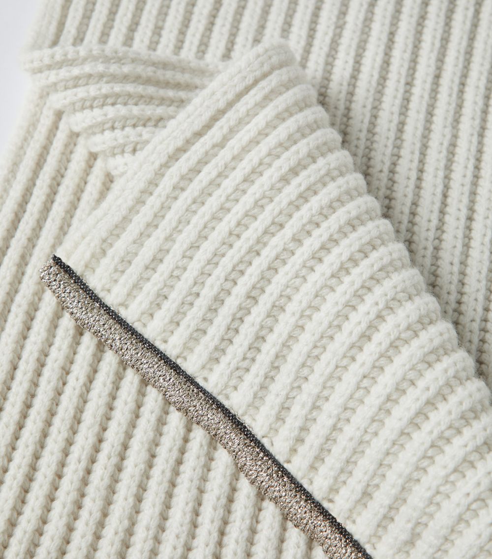 Cashmere Monili-Trim Scarf