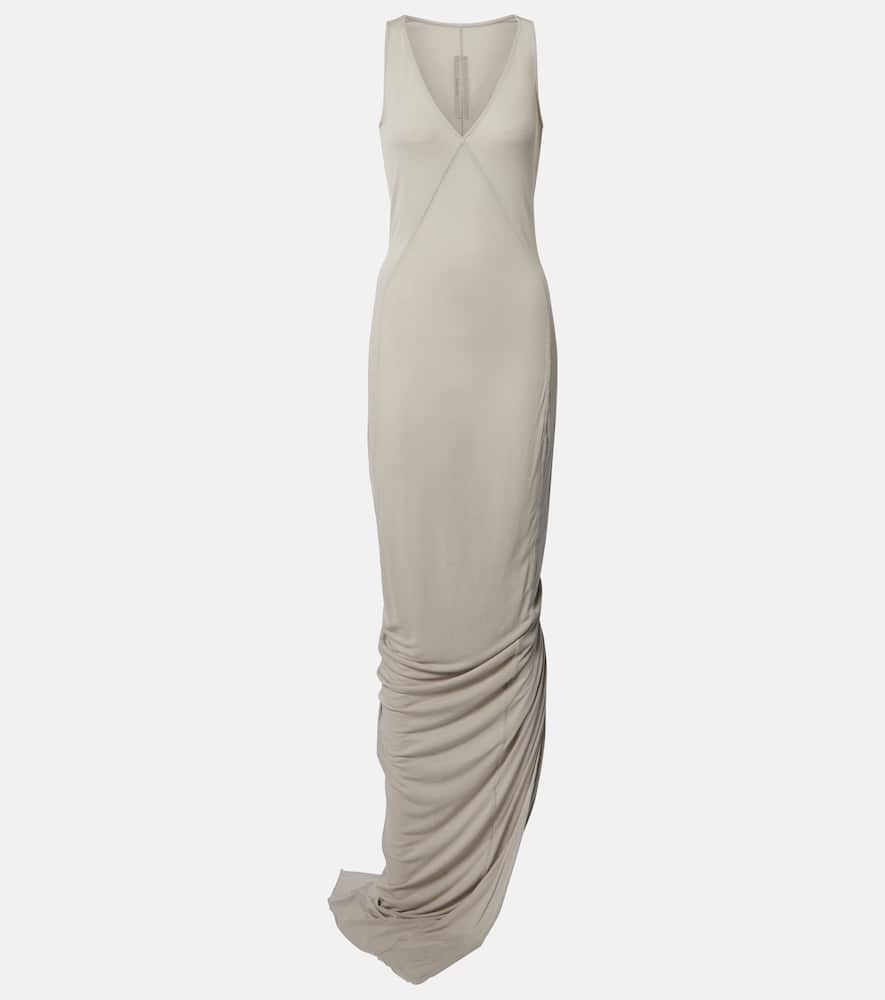 Gathered jersey maxi dress